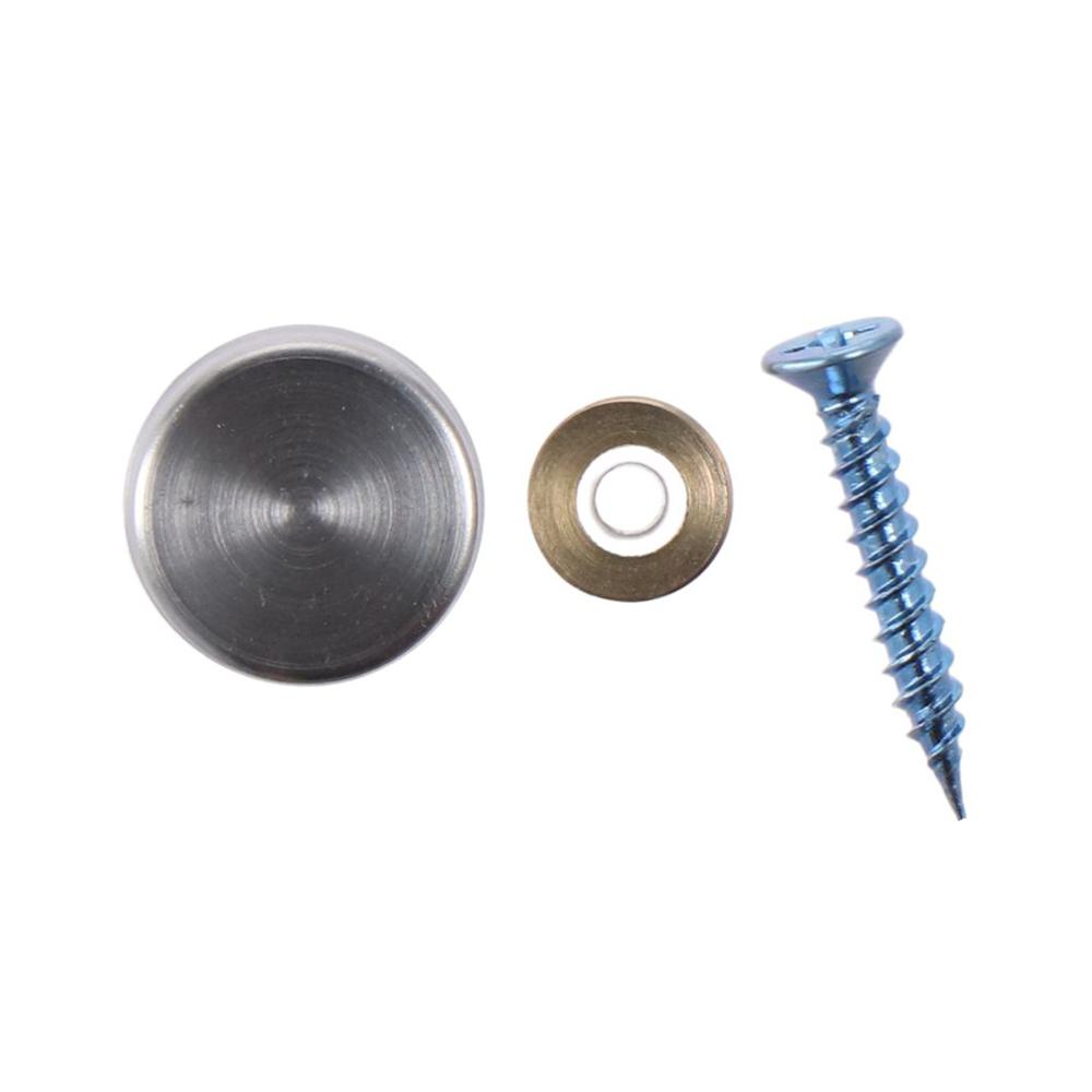 20Pcs Silver Stainless Steel Screw Cover Cap Stainless Steel Mirror Screws Caps  Glass Signboards