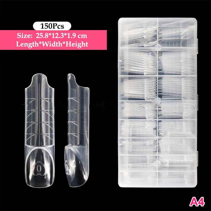 30/60/70/150Pcs Space Hollow French Crystal Extension 3D With Scale Nail Dual Forms Nail Mold Reusable UV Glue Nail Extension