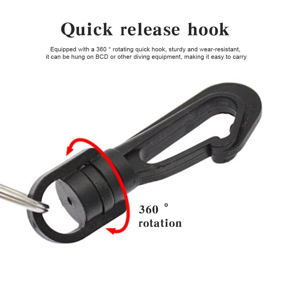 Scuba Rattle Stick Diving Signal Bell with 360° Rotating Quick Hook Scuba Diving Safety Tank Rattle Stick for Diving Scuba