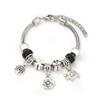 Vintage Handmade Alloy Large Hole Glass Bead Elephant Tree of Life Design Transparent Bracelet Multiple Styles Available