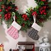 Set of 10 Knitted Christmas Socks Large Capacity Stocking Handmade Present Bag Hanging Ornament for Family Celebration