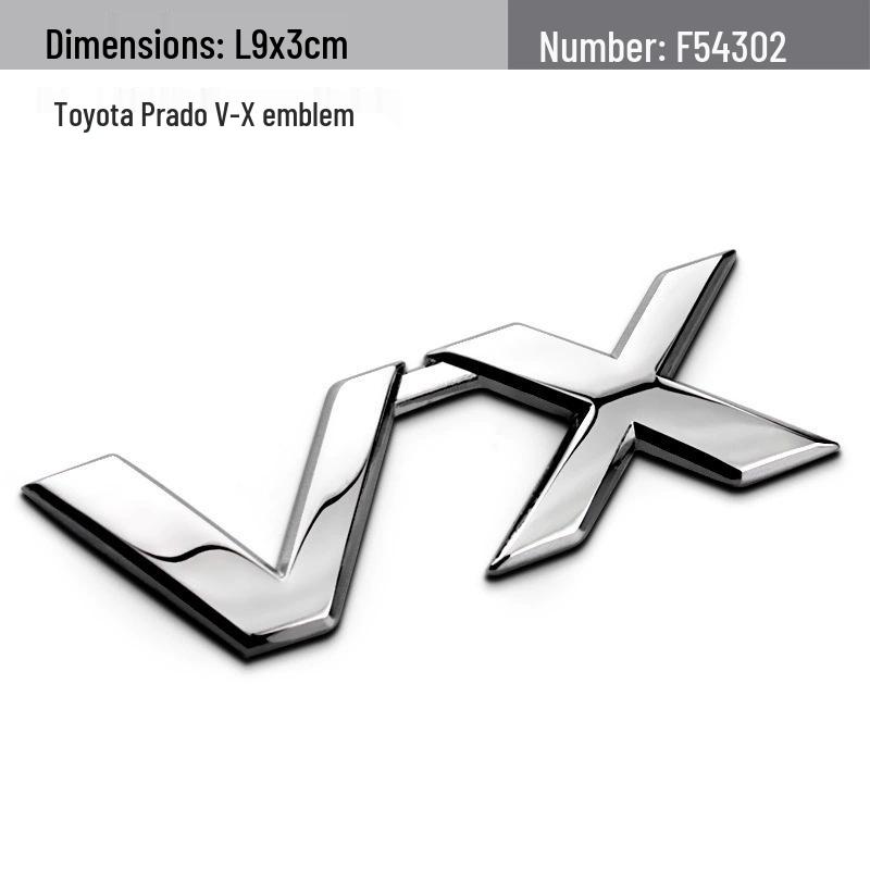 V6 Metal Emblem Sticker for Toyota Prado and Land Cruiser Tail
