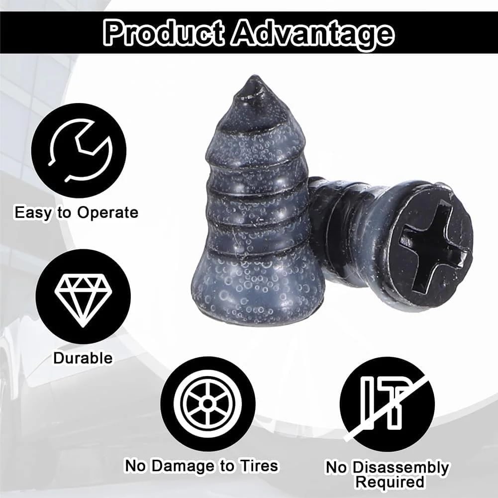 Kenmiso Tire Plugs Screws,Tire Repair Rubber Nail (60PCS)
