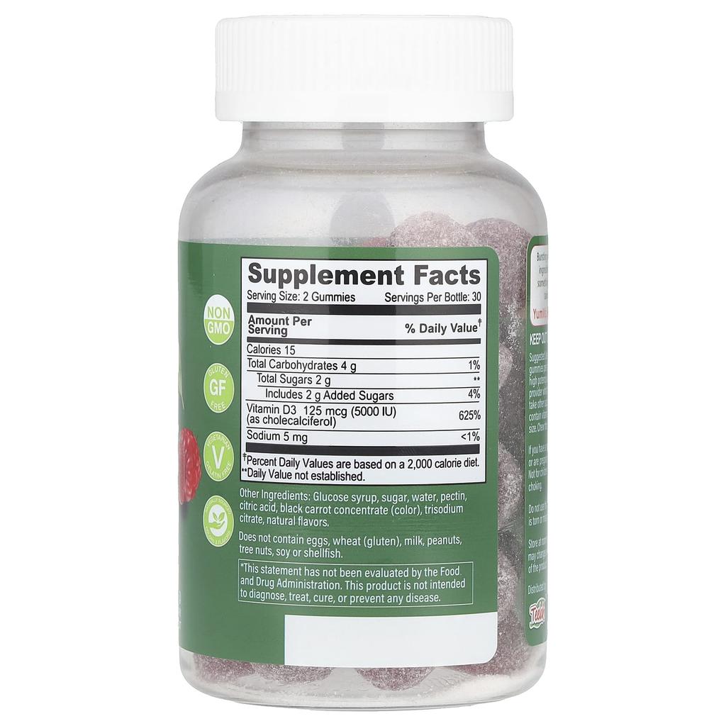 Vitamin D3, Berry, 60 Gummies (2,500 Iu per gummy)