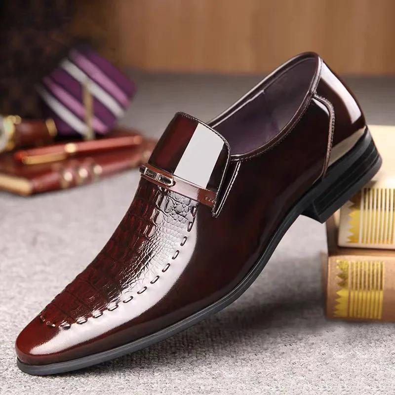 Men Classic Leather Shoes Business Pointed Toe Platform Loafers Work Men Dress Shoes New In Big Size