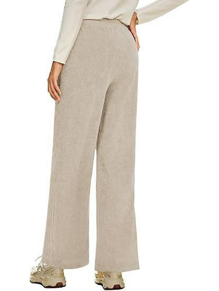 2026 Spring Elastic High Waist Lace-Up Corduroy Pants, Wide-Leg, with Pockets, Casual Long Trousers.
