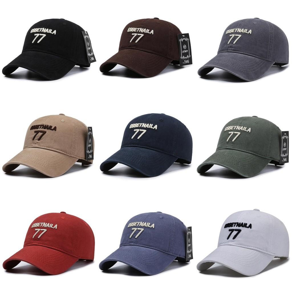 Letter 77 Essetnaila Embroidery Baseball Cap Outdoor Sun Protection Breathable