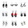 Unisex Punk Earrings: Gothic Skull, Bat, Snake, Spider, Moon, Rose, and Moth
