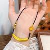 Ancient Gold Lotus Rope Pendant Necklace: Hundred Blessings Gift for Girlfriend
