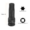 T20-T100 Torx Bit Socket 1/2" Drive 6 Point Torx Star Screwdriver Socket Adapter CR-MO Steel Lengthen Impact Bit Sockets