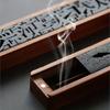 Vintage Classic Black Home Incense Burner, Wooden Ebony Inlaid Incense Burner, Chinese Wooden Hand Carved Incense Burner Box.