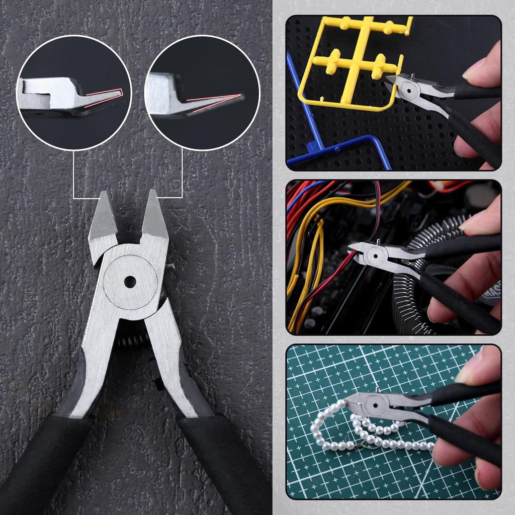 LEONTOOL Plastic Model Plastic Model Tool Gate Model Nippers with for Plastic Precision Work Nippers, Single-Edged Nippers, Thin-Blade Nippers, Set,