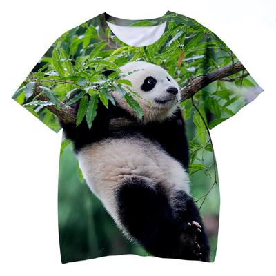 Söt Panda T-shirt Roligt Djur 3D-tryck Män Kortärmad T-shirts Streetwear Harajuku Y2K T-shirts Toppar Unisex Barnkläder
