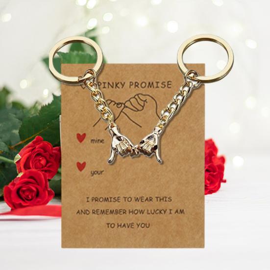 1 Pair Couple Keychain Hand In Hand Design Promise Matching Keychains Him Her Anniversary