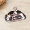 Food Container with Lid Dustproof Stainless Steel Butter Dish Box Serving Tray Hotel Supplies