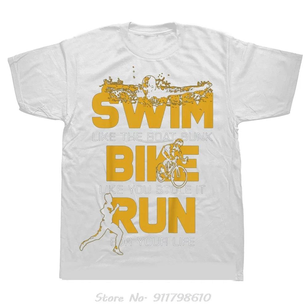 

Мужская одежда Новинка Триатлон Пловец Велосипед Бег Футболка оверсайз Уличная одежда Фитнес Футболка Летний стиль Хлопковая футболка S