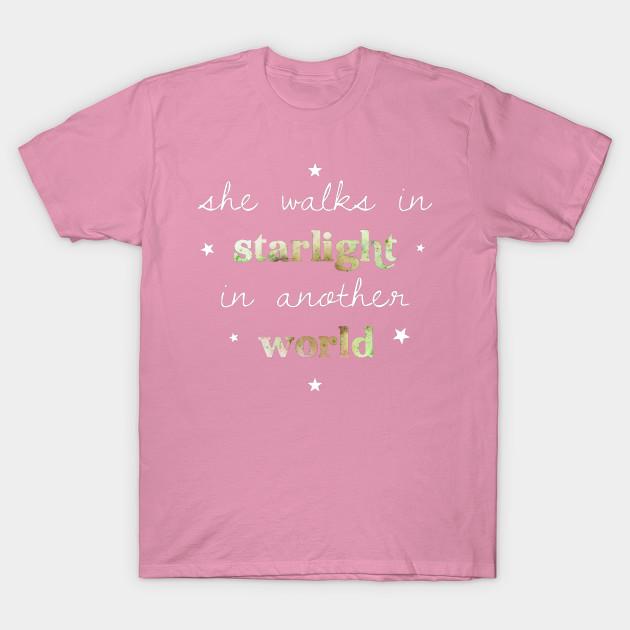 T Shirt Women She Walks In Starlight In Another World Harajuku Print Kawaii Tshirt Summer Short Sleeve Female T-Shirt Top Tee