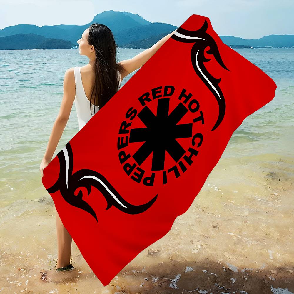 Red Hot Chili P-Peppers Band Bath Towel Microfiber Soft Water Absorbing Breathable For Girl Kids Decorative Cartoon Beach Towel