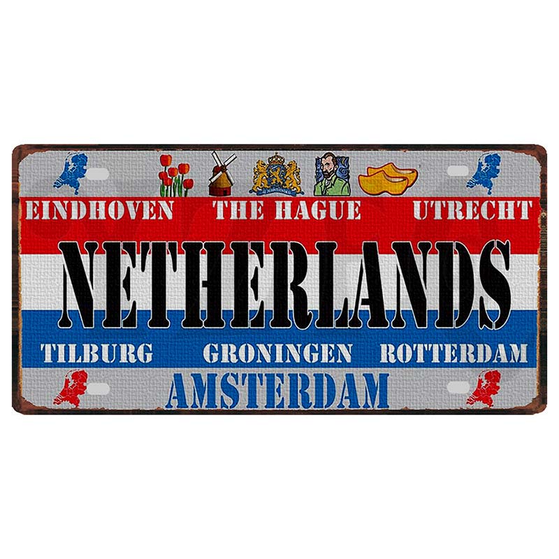 YZFQ Mexico Spain Metal Tin Sign Colombia USA Poster For Wall Restaurant Bar Home Decor 30X15CM Customizable DC-1512A