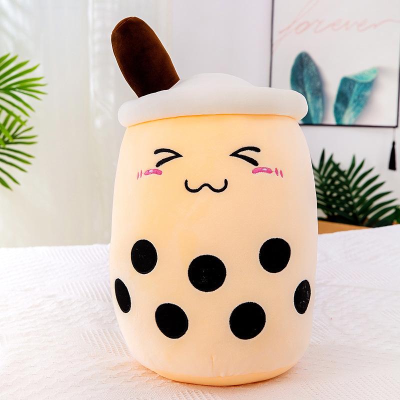 Cute Bubble Tea Throw Pillow, Girls Bed Sleeping Doll Doll Plush Toy
