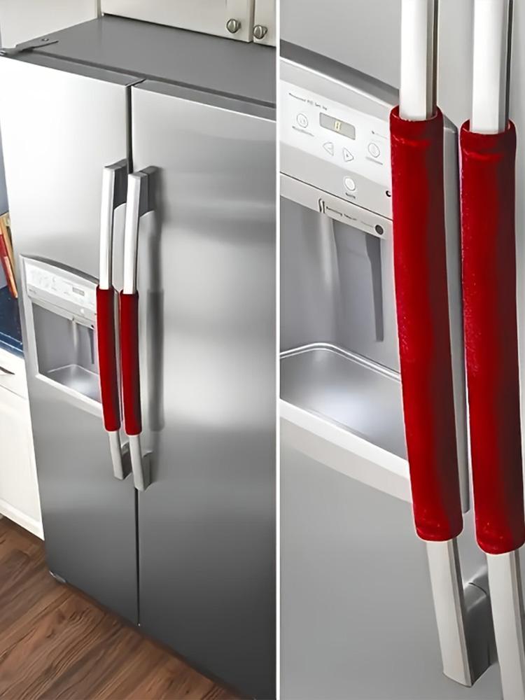 

1pairRefrigerator Door Handle Gloves, Suitable For Refrigerator Microwave Dishwasher Door Cloth Protectors, Keep Kitchen Applian красный