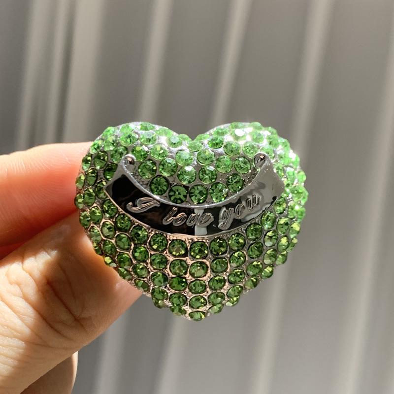 Retro Rhinestone Crystal Heart Smiley Face Brooch - Christmas Gift