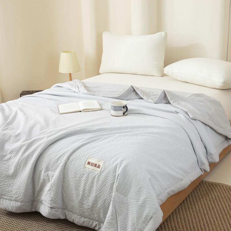 Muji Soft Washed Plaid Soybean Fiber Quilt