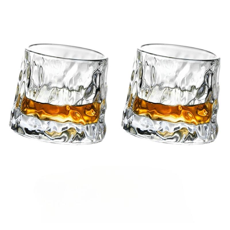 Glacier Tumbler glass Crystal Glass Creative plum fruit glass Rotating Whiskey glass Ocean glass
