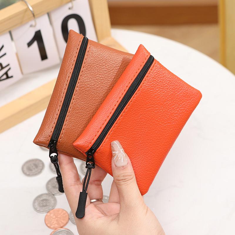 1Pc Mini Coin Bag Pouch Coin Purse Ladies Zipper Wallets Small Women Business Card Holder PU