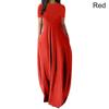 Women Casual Loose O-Neck Long Dresses Short Sleeve Summer Beach Dress Elegant Evening Party Dress