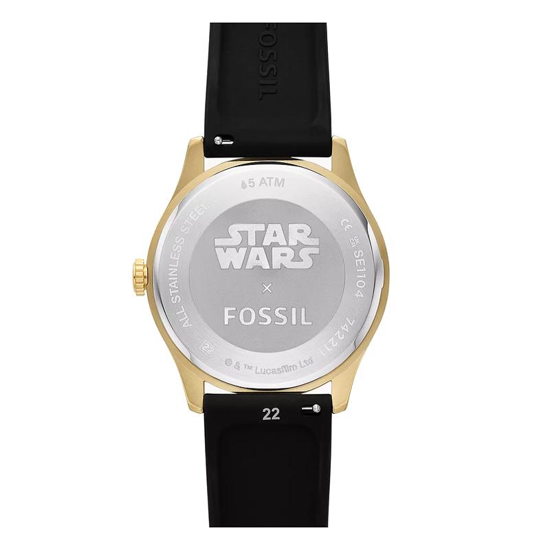FOSSIL Wrist Watch Quartz Movement Silicone Strap 42mm Black Dial Unisex 50m Water Resistant SE1104