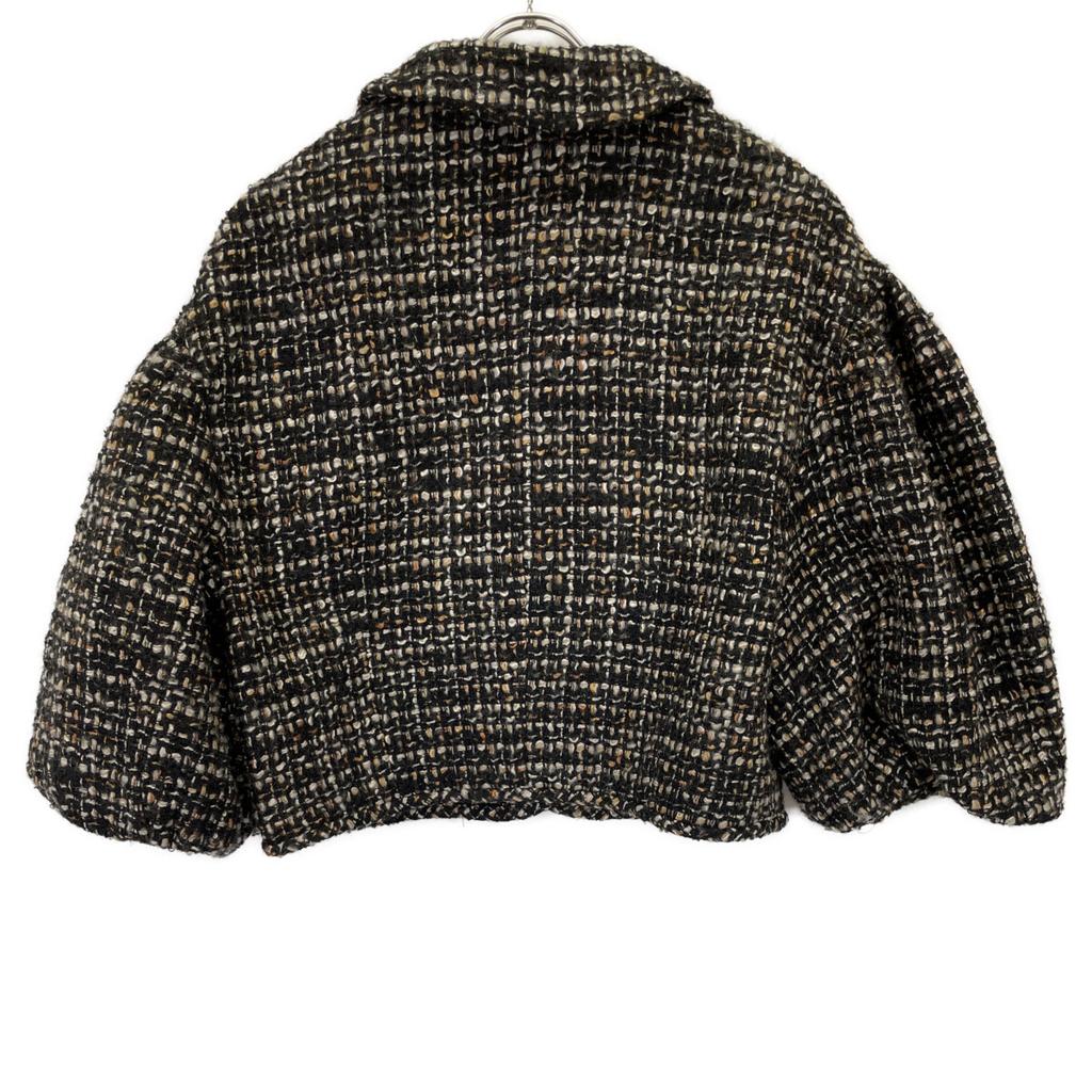 CLANE Schwarze Tweedjacke mit Puffärmeln Jacke 2 schwarz Gebraucht