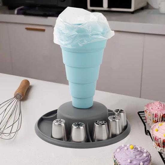 Piping Bag Holder Stand Plastic Pastry Bag Stand for Cake Decorating Kit Baking Tool Organizer for Pastry Bags
