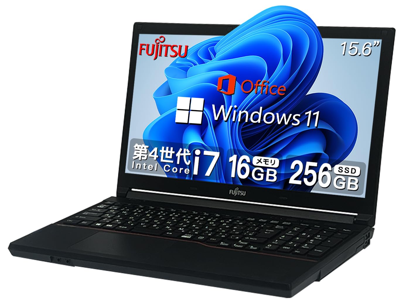 

Fujitsu Laptop LCD 4th Generation Core i7 Processor Numeric Keypad MS Office 2019 Wireless LAN DVD Windows 11 Japanese Keyboard or HCMA Power Cord