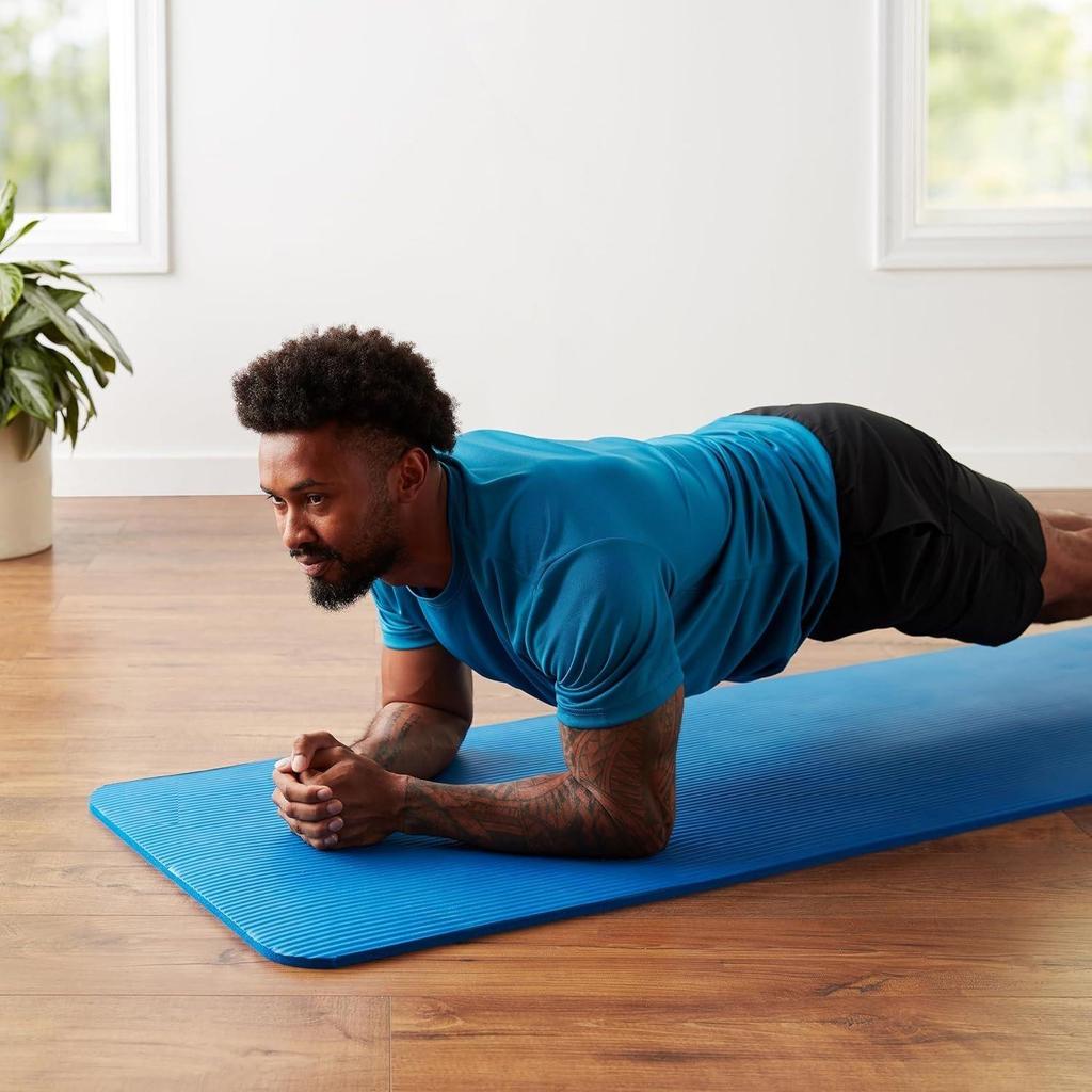 13mm Extra Tjock NBR Yoga- och Träningsmatta med Bärrem, Blå