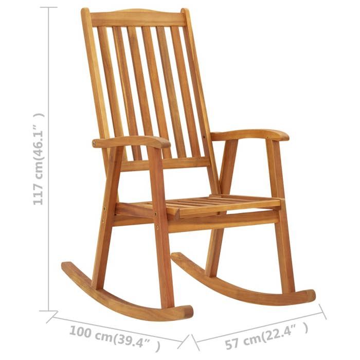 VidaXL Chaise à Bascule avec Coussins Chaise à Bascule de Jardin Fauteuil à Bascule de Terrasse Fauteuil de Patio Extérieur 3064181