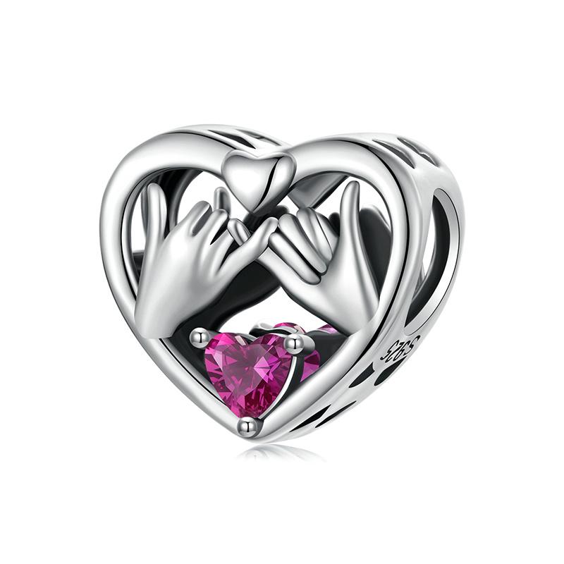 WOSTU 925 Silver Family Jewelry Series Mother & Daughter Charm Sister Beads Angel Guardian Pendant Fit DIY Bracelet NEW