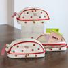 Cute Strawberry Love Pen Bag For Cool Girl Pu Easy To Clean Butterfly Knot Stationery Storage Bag Birthday Gift Pen Bag 1pc