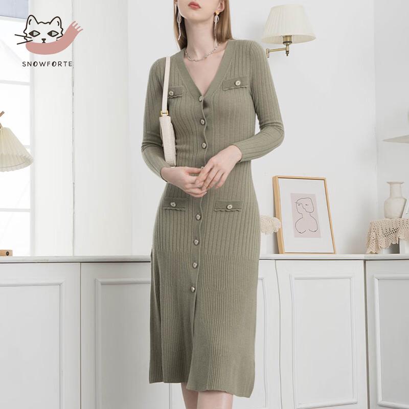 

Платье-свитер с V-образным вырезом Snoford 100% кашемир W21-052 S