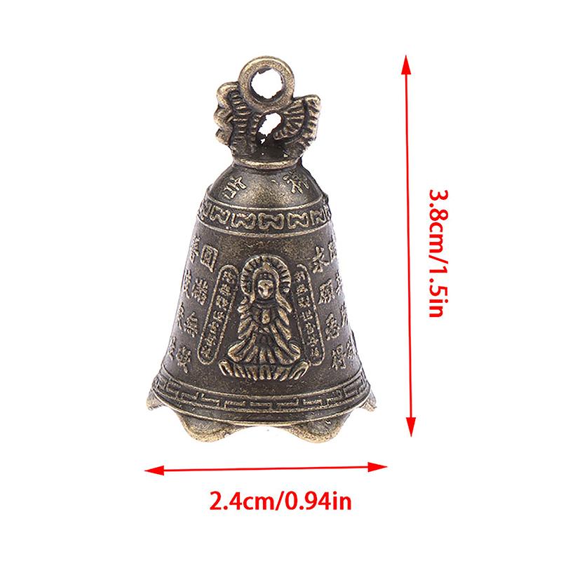 2 Stücke Retro China Mini Bronze Skulptur Beten Buddha Feng Shui Glocke Hausgarten Dekorative Windglocken Auto Anhänger Zubehör