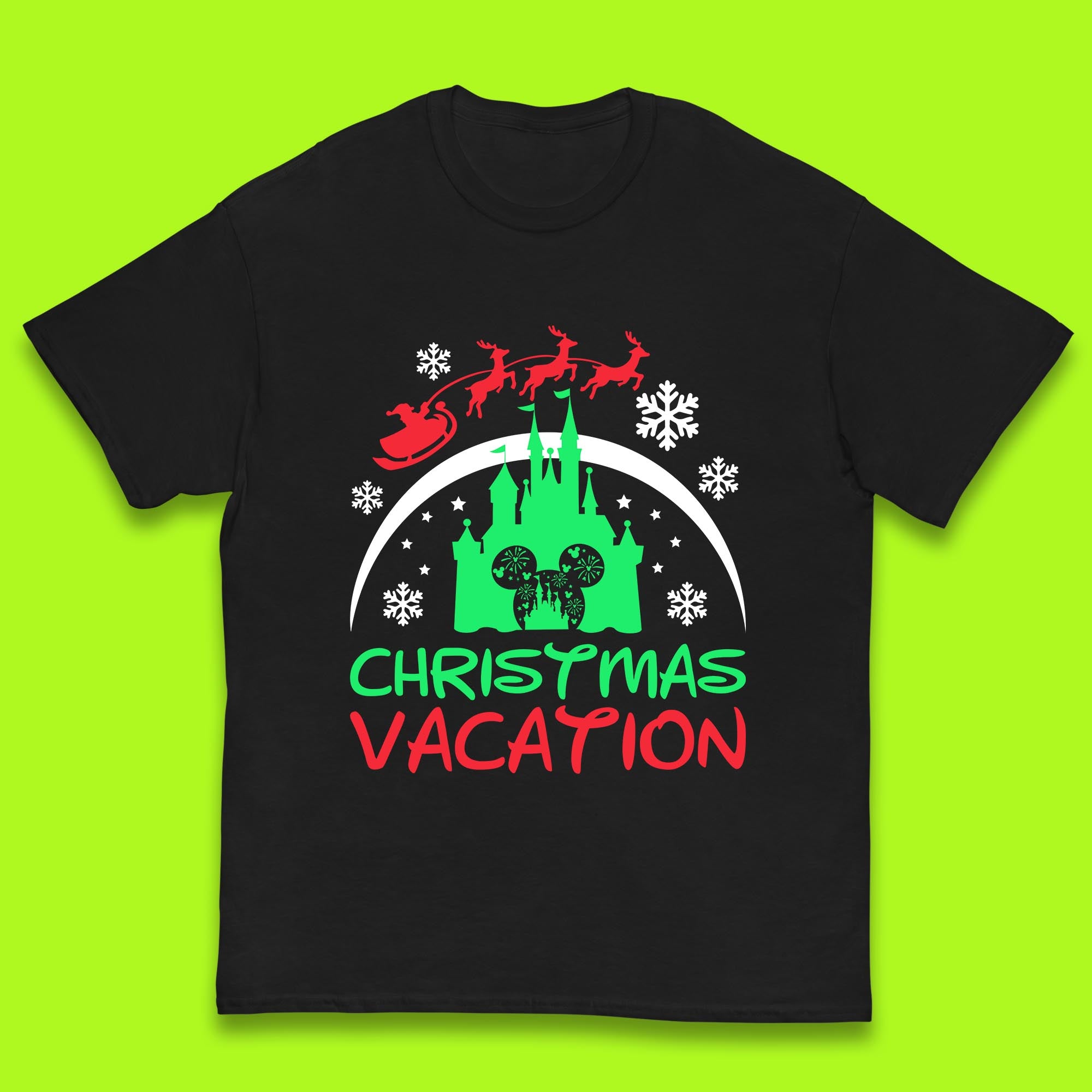 Mickey Mouse Castle Christmas Kids T Shirt Christmas Vacation Top 160