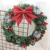 Handmade Christmas Wreath with Pine Cones, Red Berries, PVC Vine, & Pine Needle Ornament