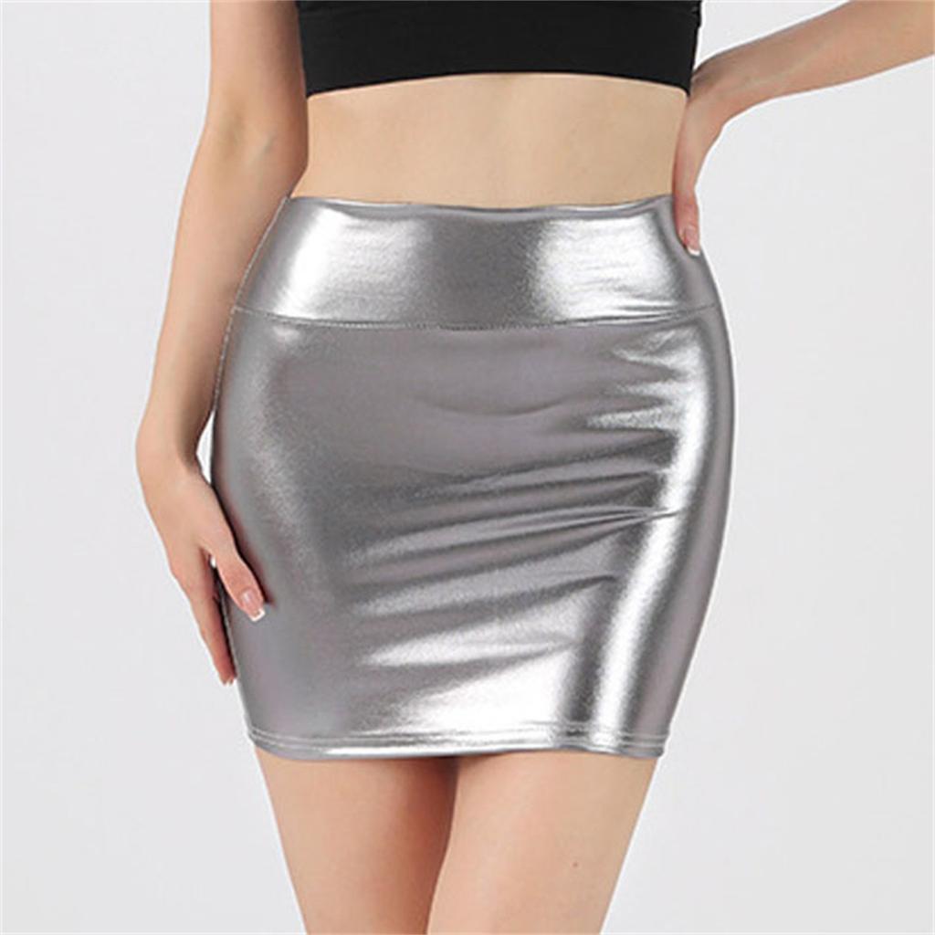 Ladies Casual Fashion Bright Bread Hip Short Skirt Sexy Skirt