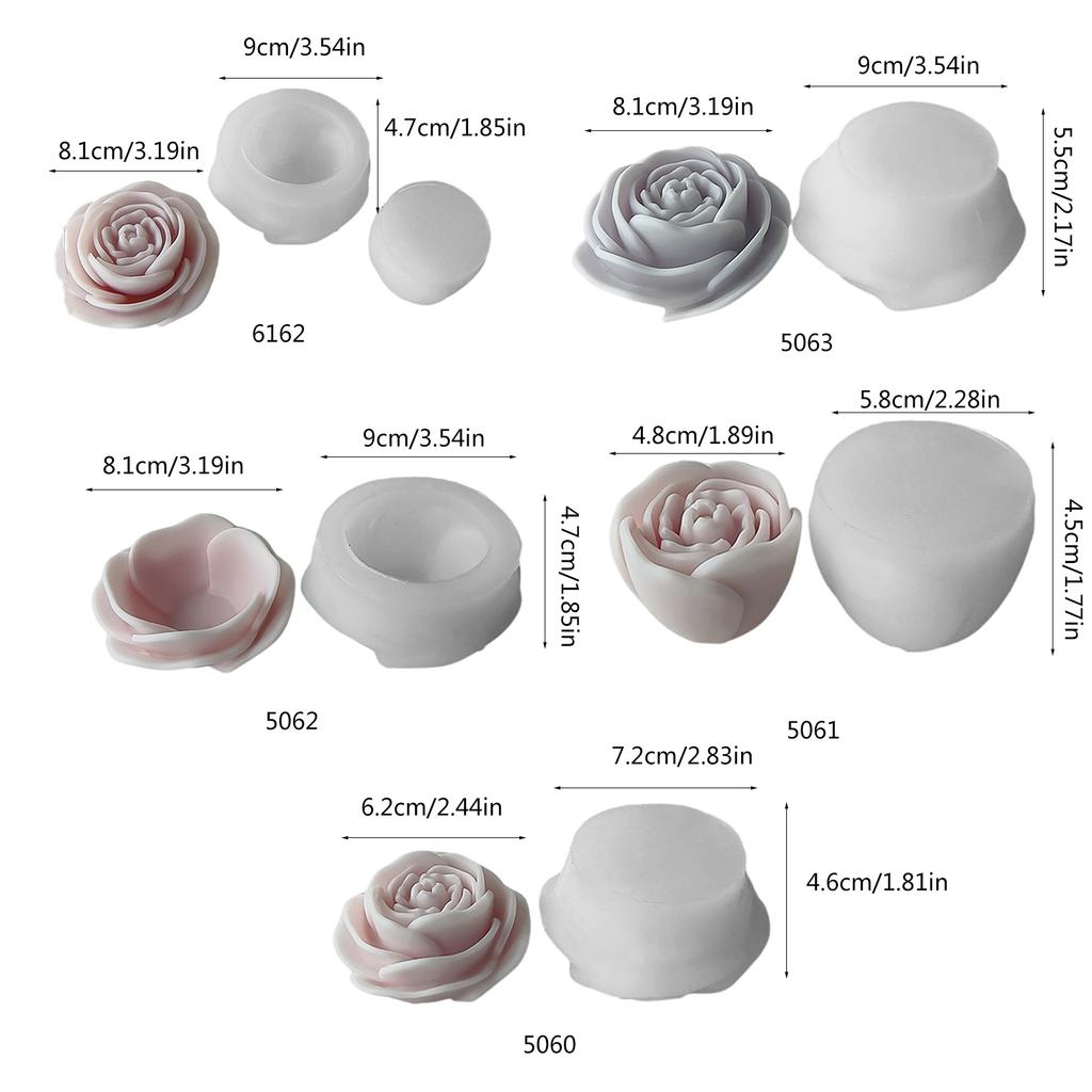 Multipurpose Peony Flower Candle Silicone Mold Small Size Craft Supplies for Stylish Candle Making and Decoration