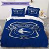 Cardiff City FC Pattern Bedding Uilt Set Uilt Cover Pillowcase Home Decoration Birthday Gift (1 * Duvet Cover + 2 * Pillowcase Without Core)