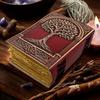 Large Grimoire Vintage leather journal, Tree of Life Fat Journal, Blank spell book of shadows Celestial Gifts For Him Her