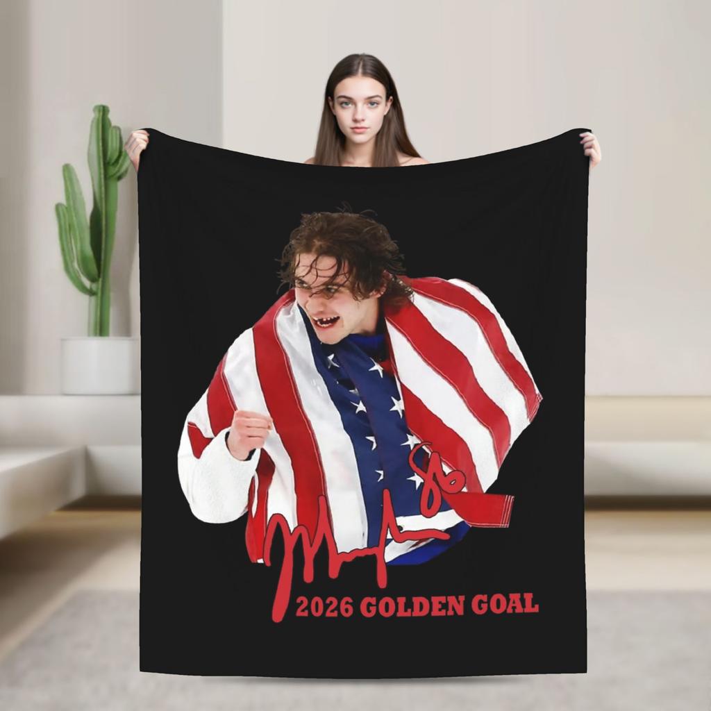 Jack Hughes USA Goldmedaille Hockey Decke Flanell Textil Dekor Multifunktionale Warme Überwurfdecke für Bettwäsche Auto Tagesdecke