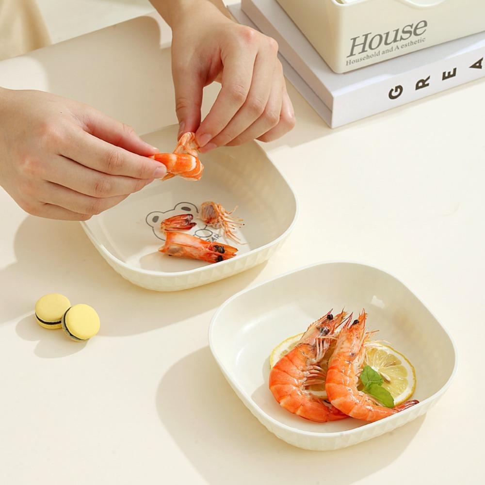 Square Fruit Plate PP Food Plate Multifunctional Spitting Bone Saucer Candy