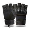 Luvas Táticas Pretas Outdoor Britânicas para Equitação Fãs Militares Anti-Corte Desempenho em Campo Esportes Fitness Luvas de Meio Dedo com Casca Dura