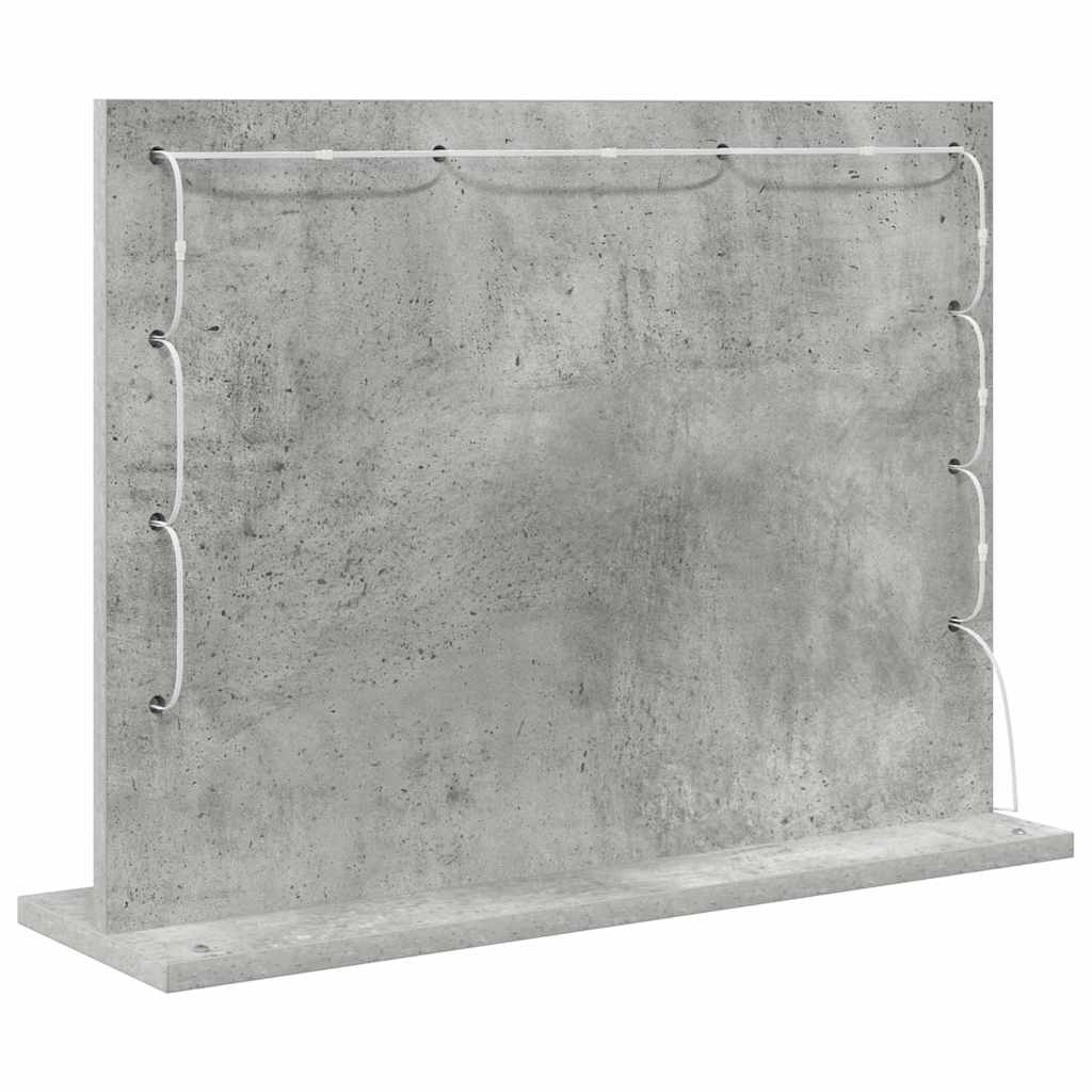 Bathroom Mirror Right Angled Concrete Grey 60 x 45 x 18 cm